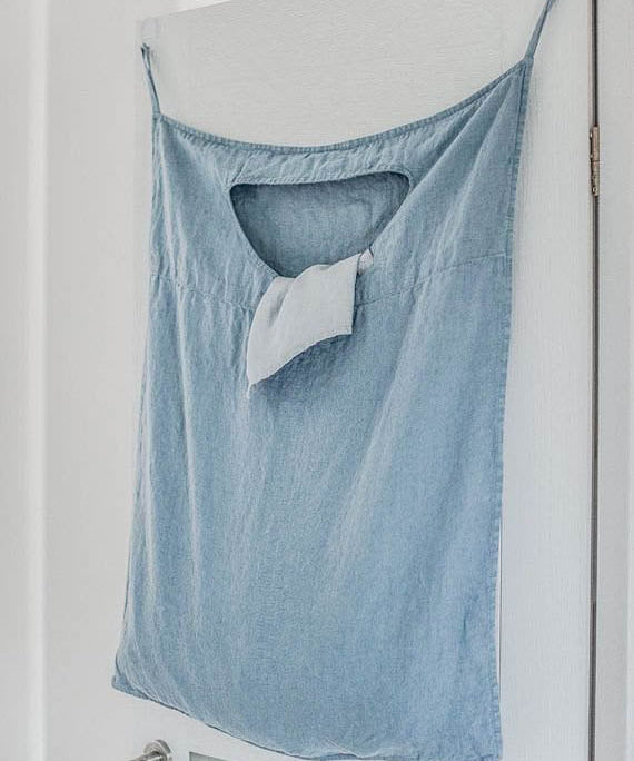 Hanging laundry bag linen - notperfectlinen