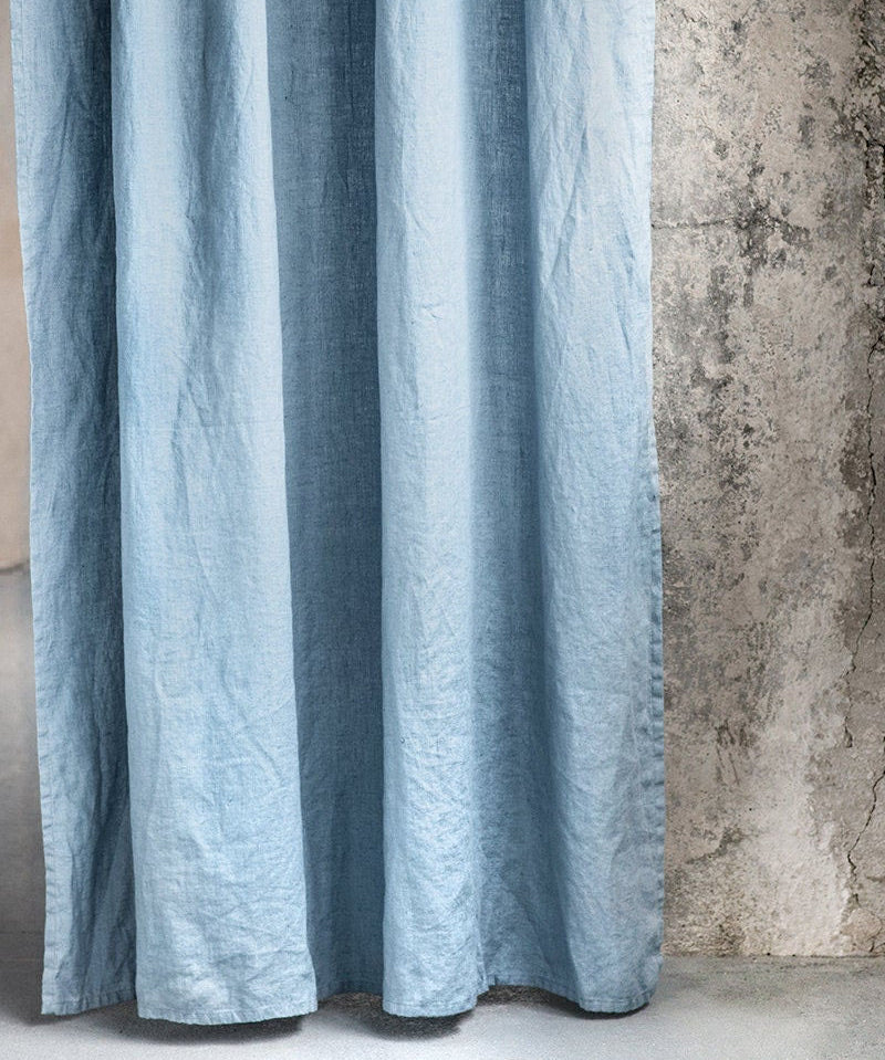 Linen CURTAIN in Swedish Blue / 1 PANEL - notperfectlinen