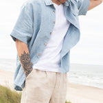 R: Men’s linen pants ALBURY (Size: S; Color: Indigo) - notperfectlinen