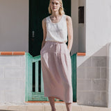 RYE two-tier linen skirt