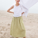 SION gathered linen skirt
