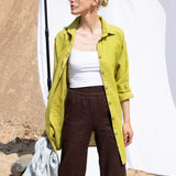 PUGLIA straight cut cropped linen pants - notperfectlinen