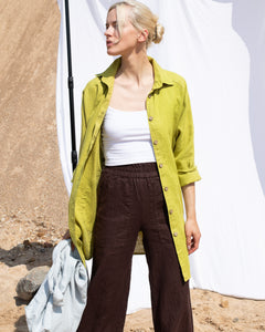 PUGLIA straight cut cropped linen pants - notperfectlinen