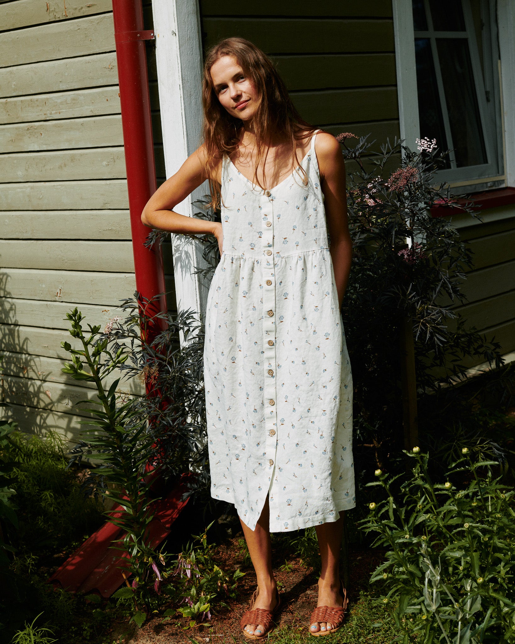 SARAH button down slip linen dress - notPERFECTLINEN
