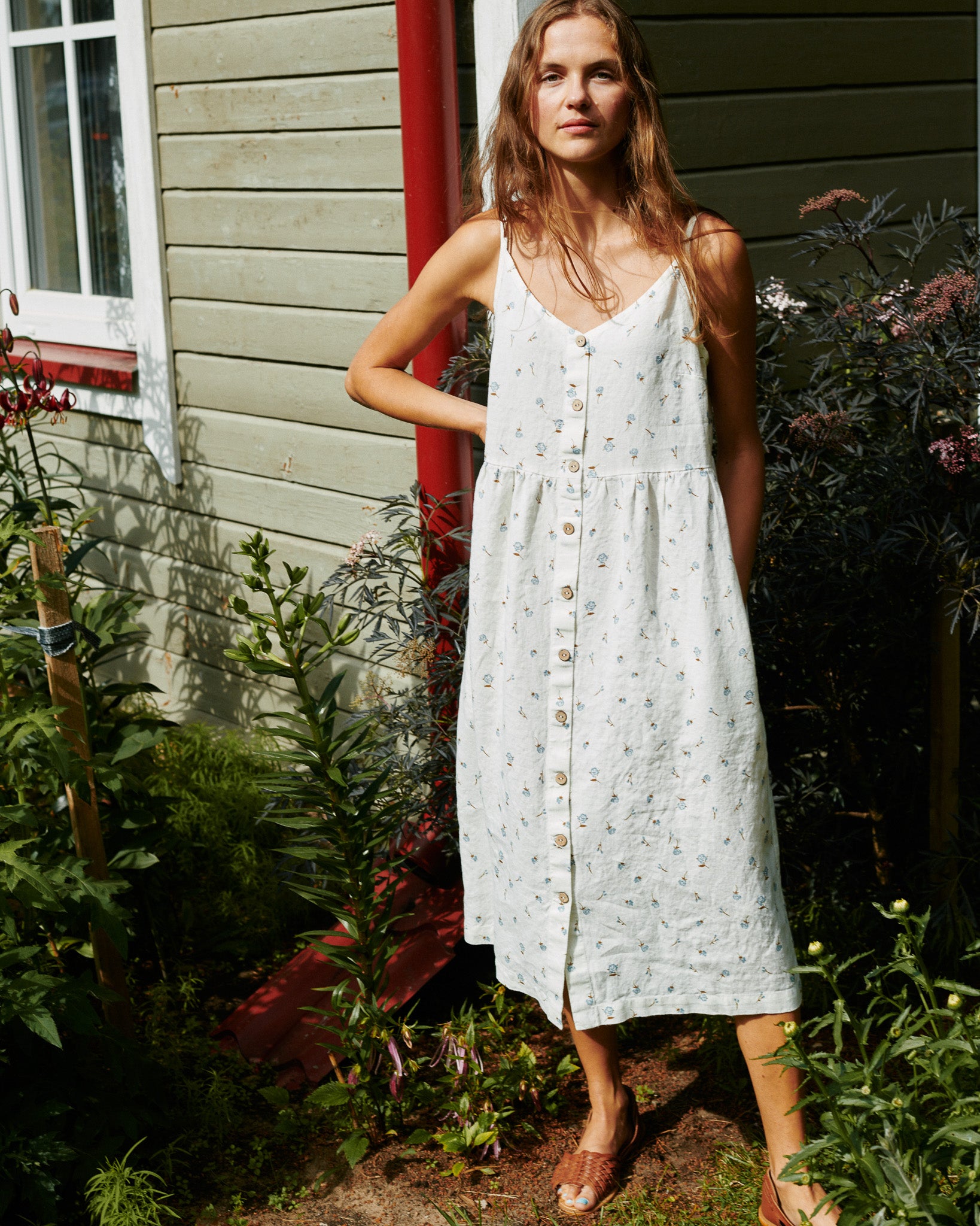 SARAH button down slip linen dress - notPERFECTLINEN