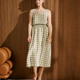 R: PORTO linen tank top (Color: Natural/Grey Stripes; Size: M/L)