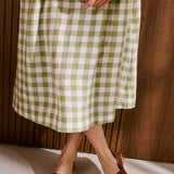 R: SION gathered linen skirt (Color: Beige; Size: XS)