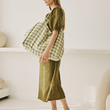 R: Linen Tote Bag (Color: Lime; Size: One Size)