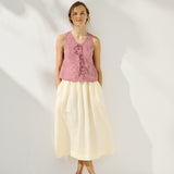 MIJAS bow tie linen blouse (Light Weight Linen)