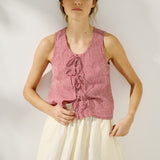 MIJAS bow tie linen blouse (Light Weight Linen)