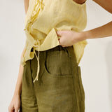 MIJAS bow tie linen blouse (Light Weight Linen)