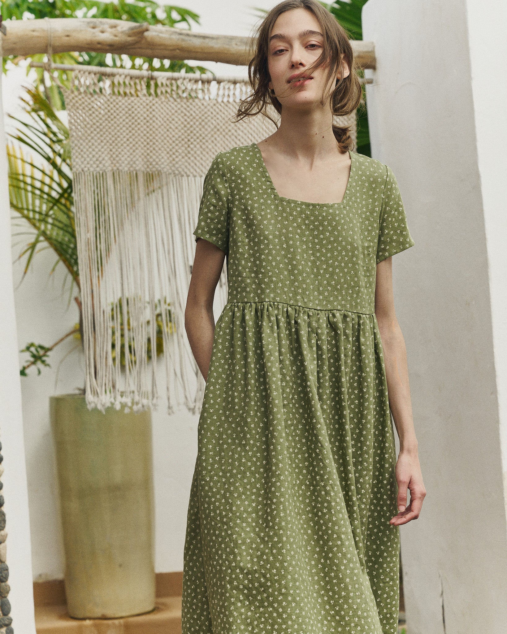 Maxi ODESA gathered linen dress not PERFECT LINEN Maxi ODESA gathered linen dress not PERFECT LINEN