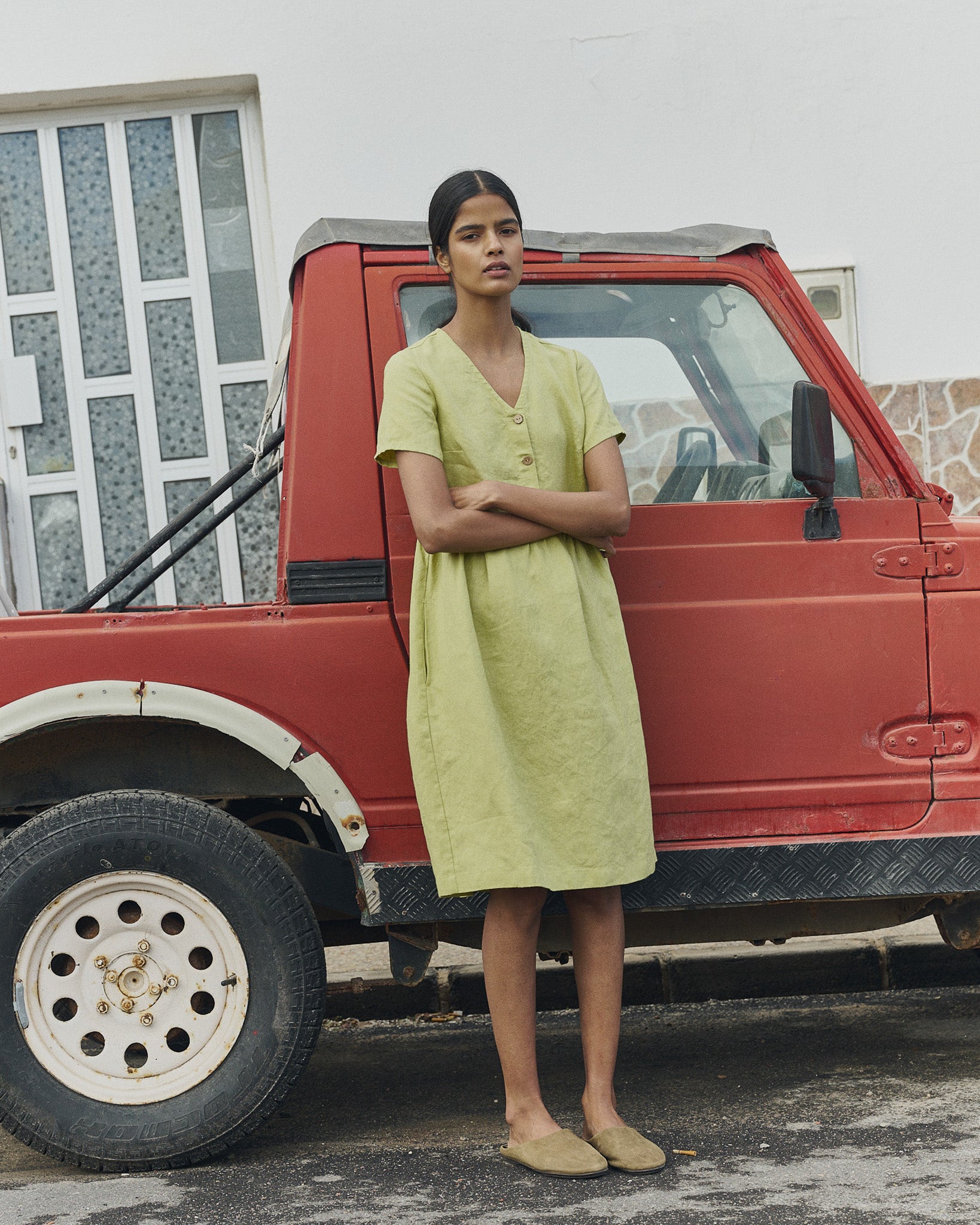 SYMI V-neck linen dress SYMI V-neck linen dress