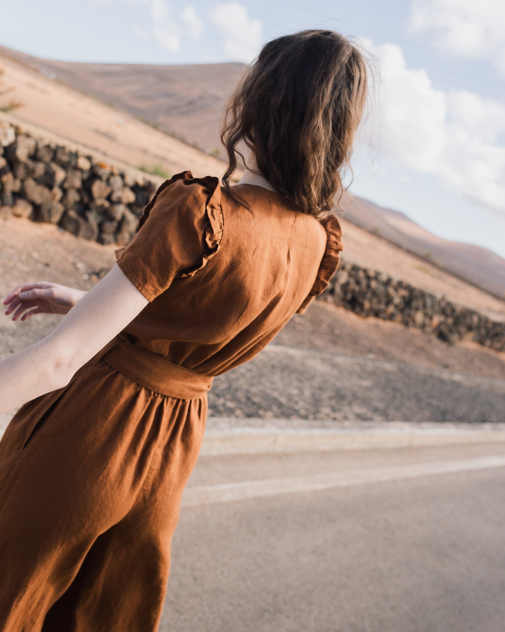 IVY wrap wide leg linen jumpsuit - notperfectlinen