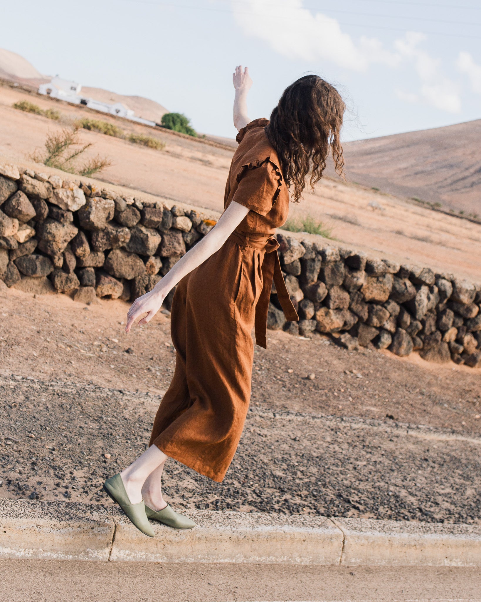 IVY wrap wide leg linen jumpsuit - notperfectlinen