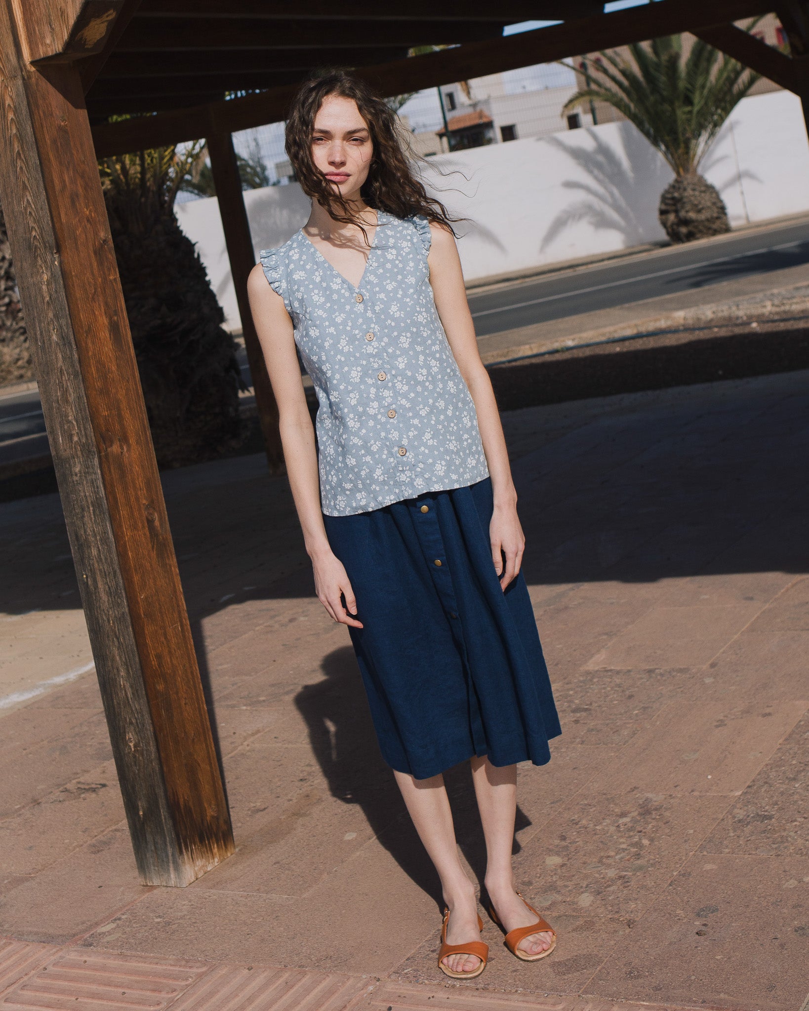 WENDY sleeveless linen shirt - notPERFECTLINEN