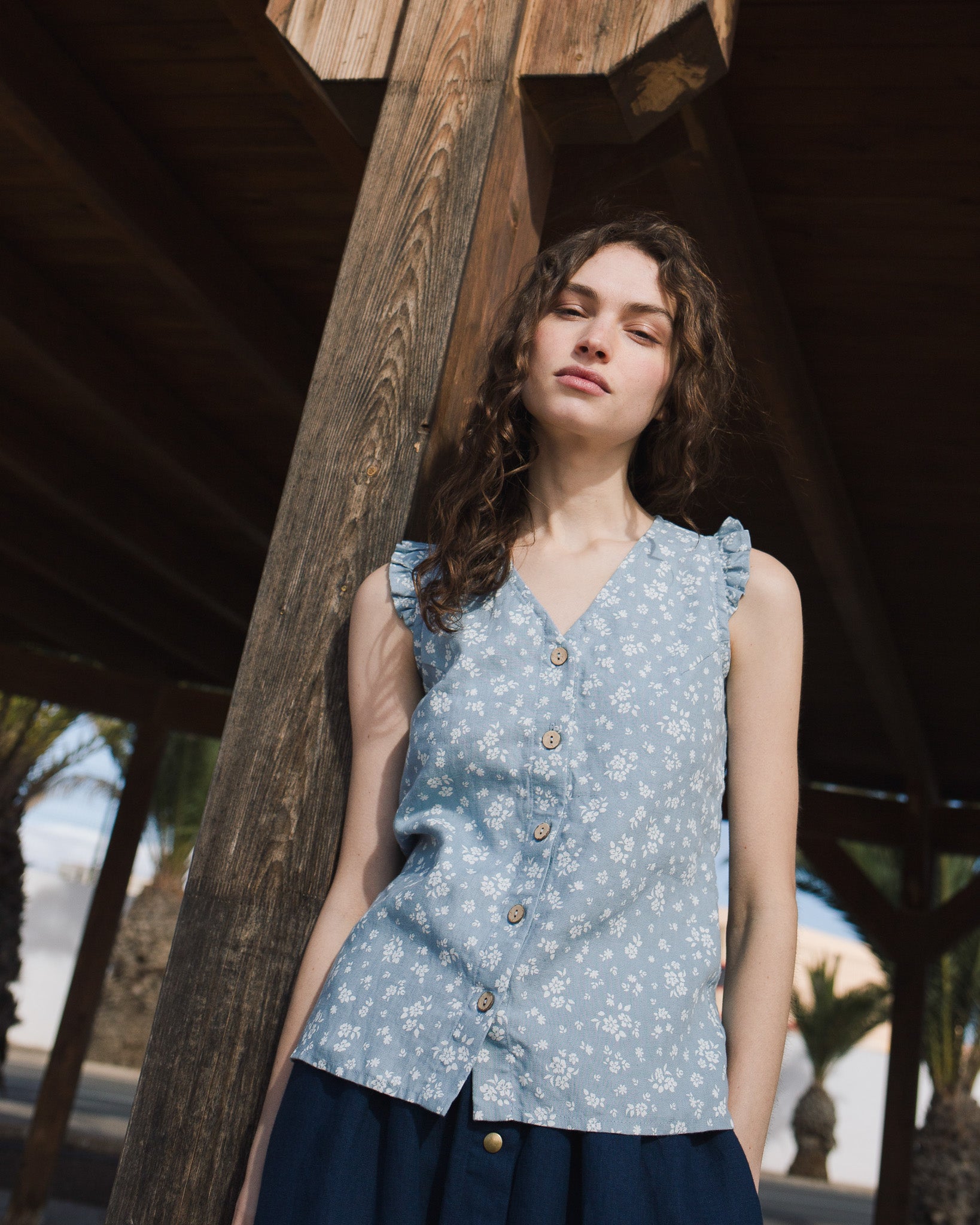 WENDY sleeveless linen shirt - notPERFECTLINEN