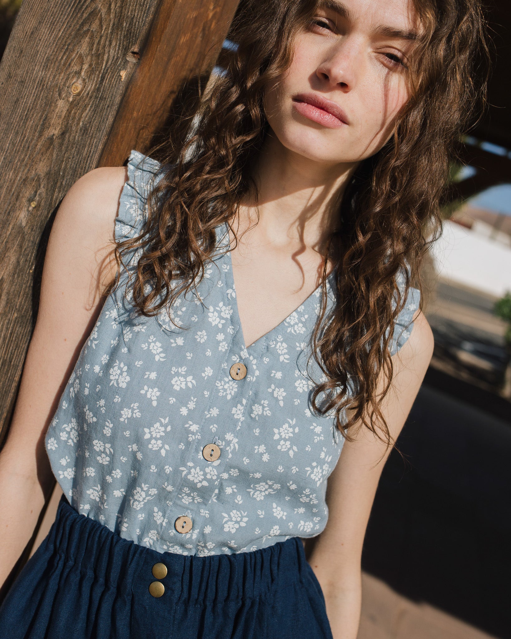 WENDY sleeveless linen shirt - notPERFECTLINEN