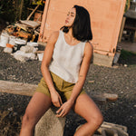BAY cropped linen top - notperfectlinen