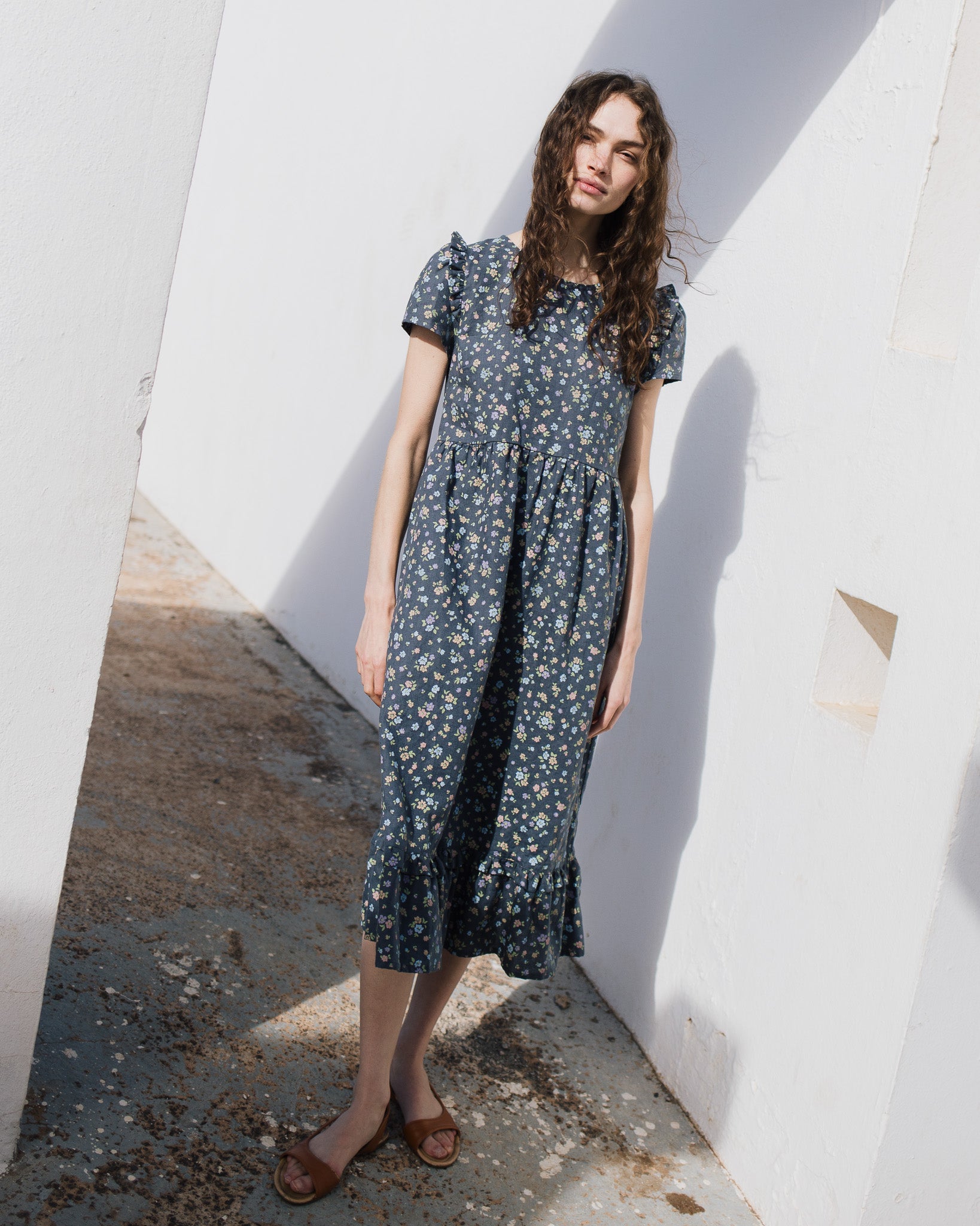 MARQUETTE ruffle linen dress - notperfectlinen