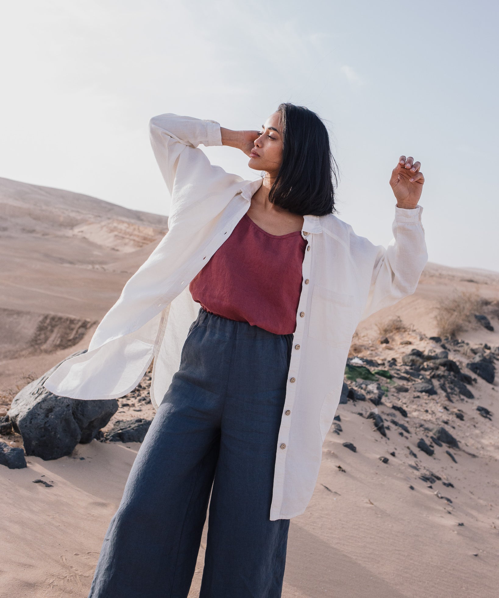 Maxi WELS wide leg linen pants - notperfectlinen