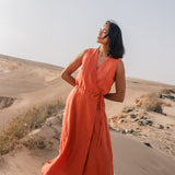 ALTHEA wrap maxi linen dress - notperfectlinen