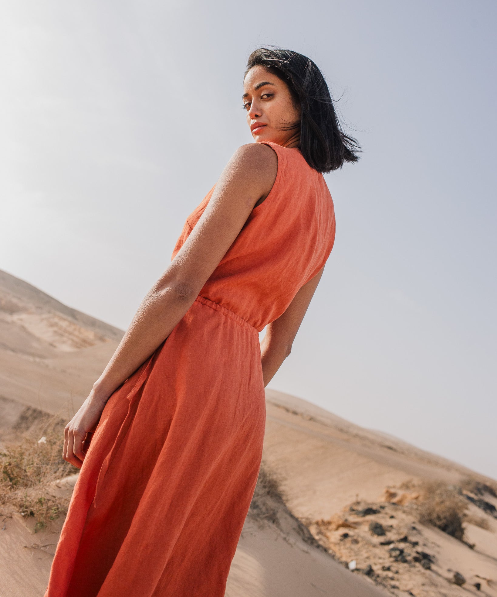 ALTHEA wrap maxi linen dress - notperfectlinen