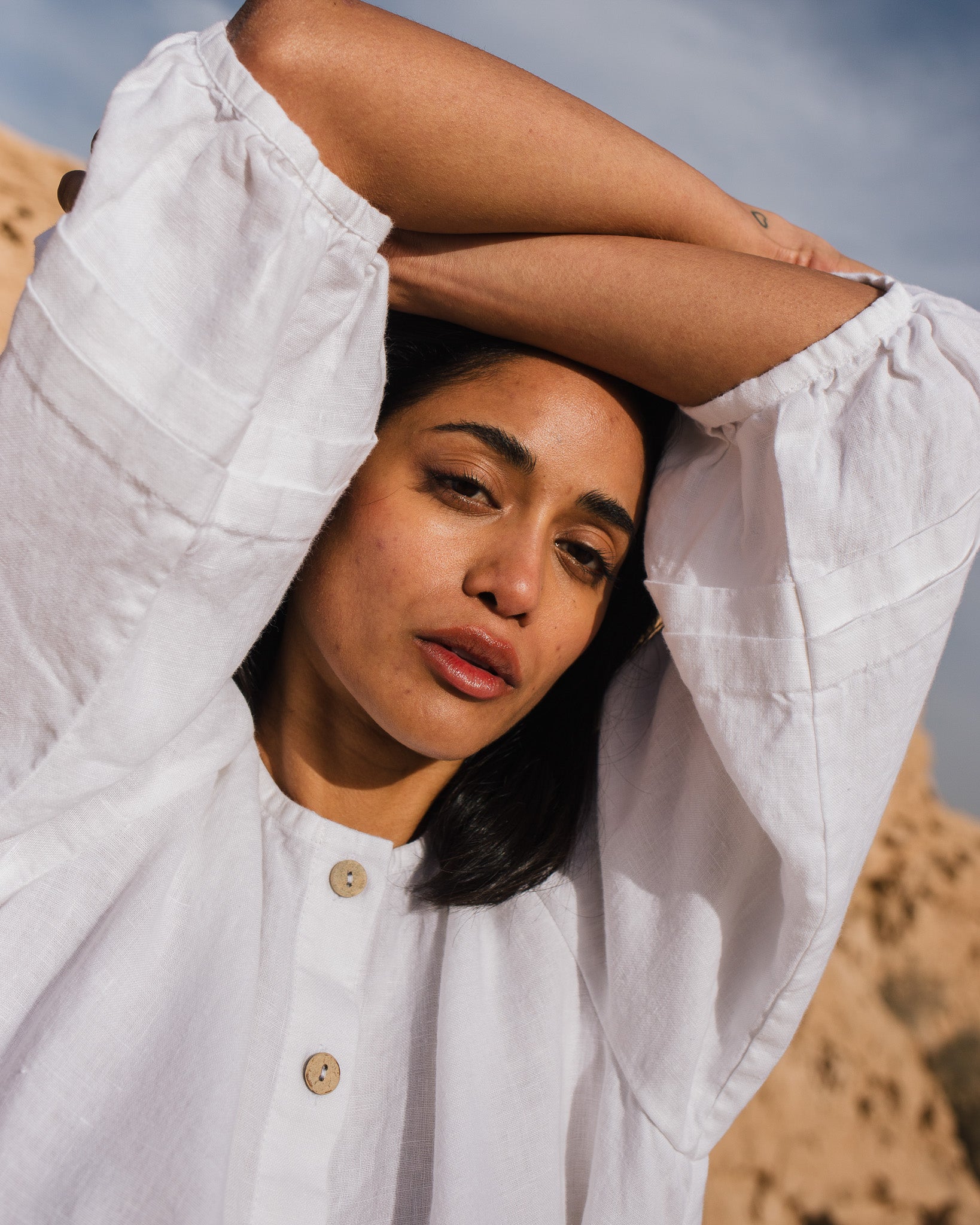 SELENE button-down linen dress - notPERFECTLINEN
