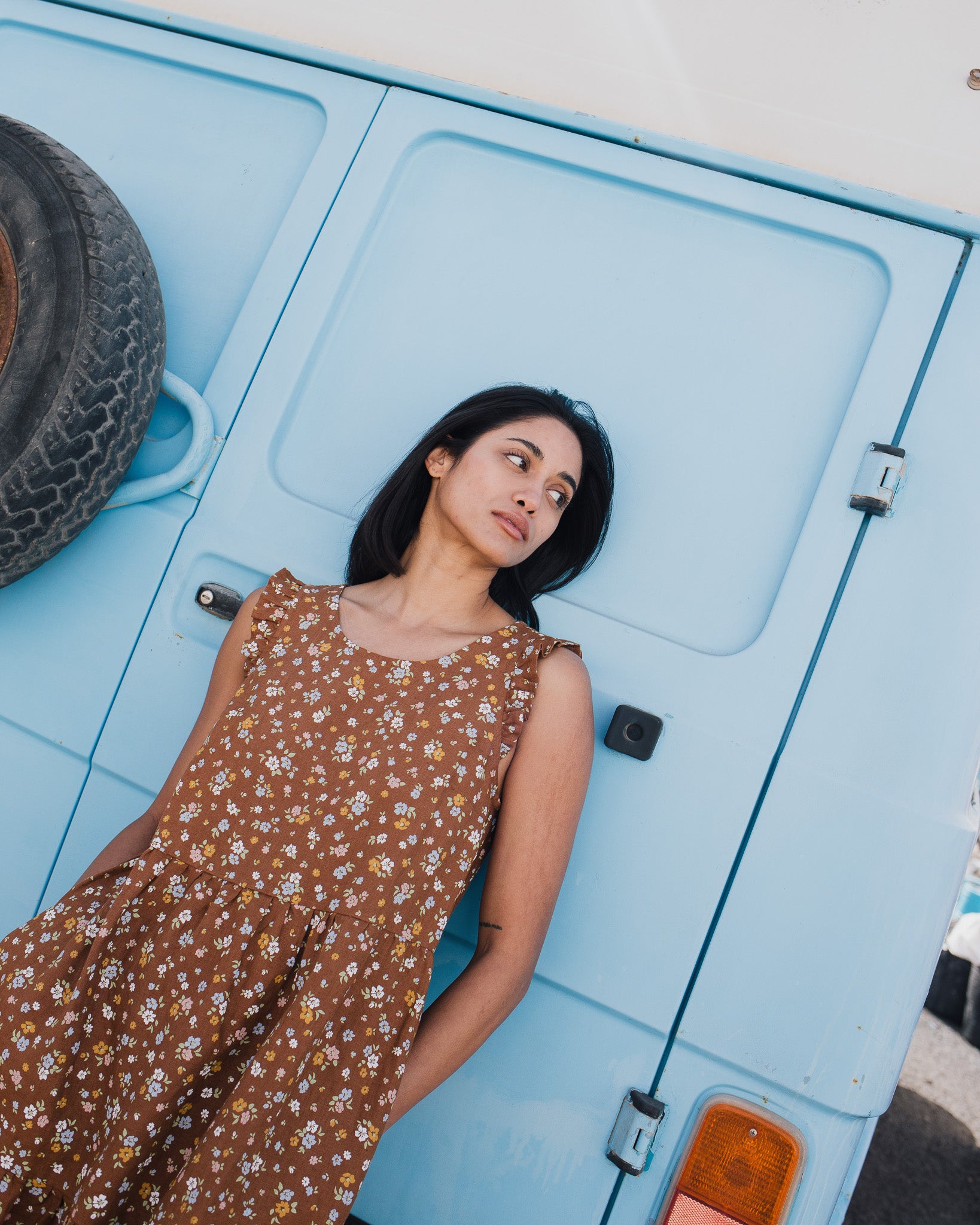 PARATY tiered midi linen dress - notperfectlinen