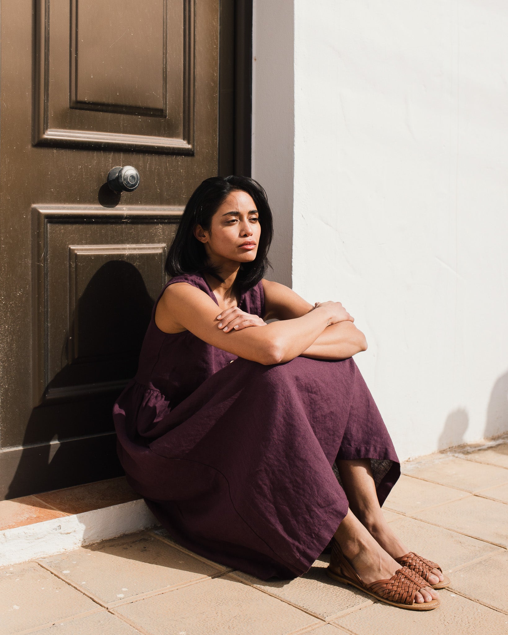 Sleeveless maxi MAMA linen dress - notPERFECTLINEN