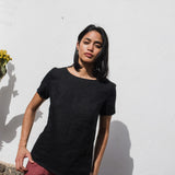 HAMBURG fitted linen top - notperfectlinen