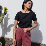 HAMBURG fitted linen top - notperfectlinen