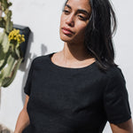 HAMBURG fitted linen top - notperfectlinen