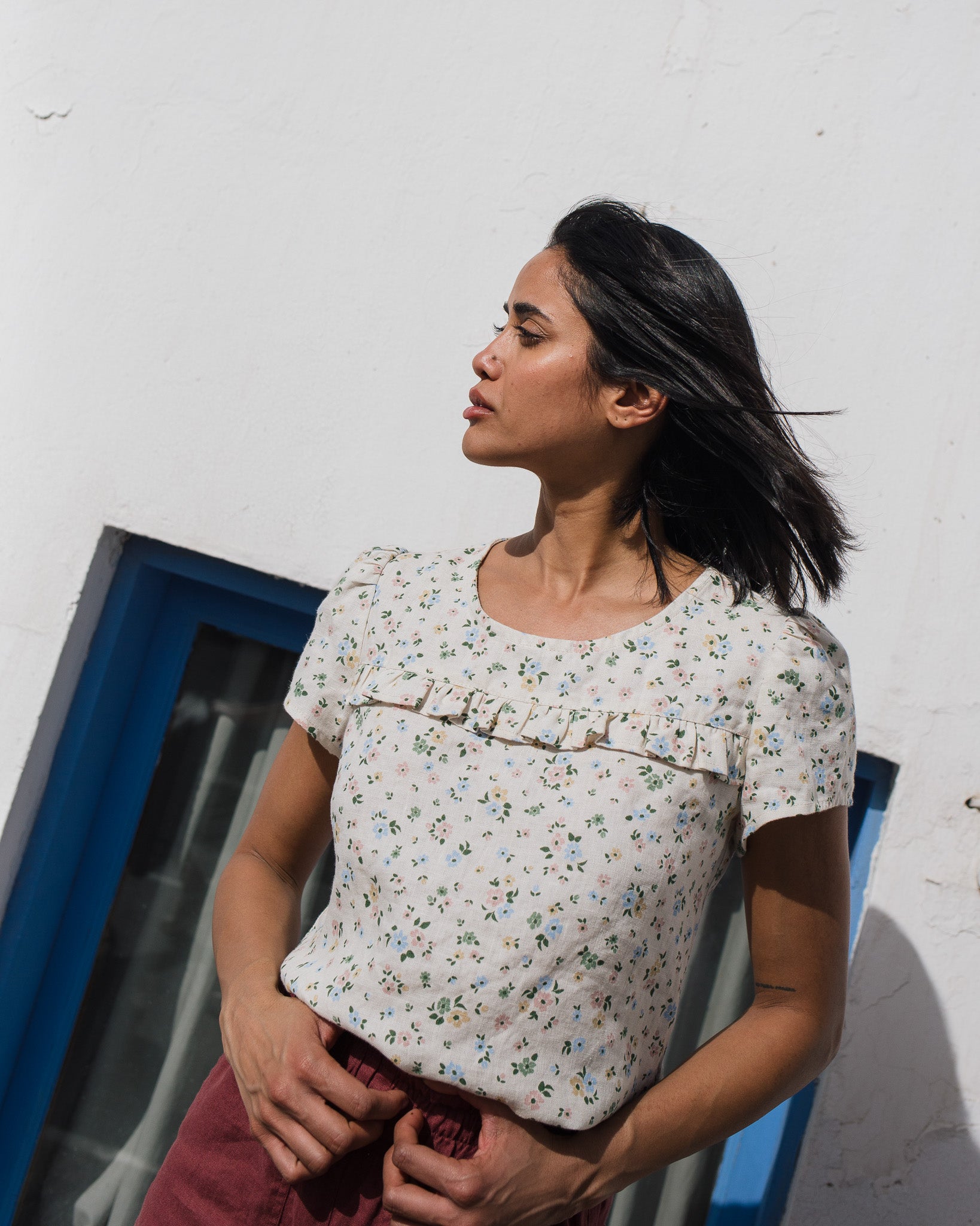 SIENNA fitted linen top - notPERFECTLINEN