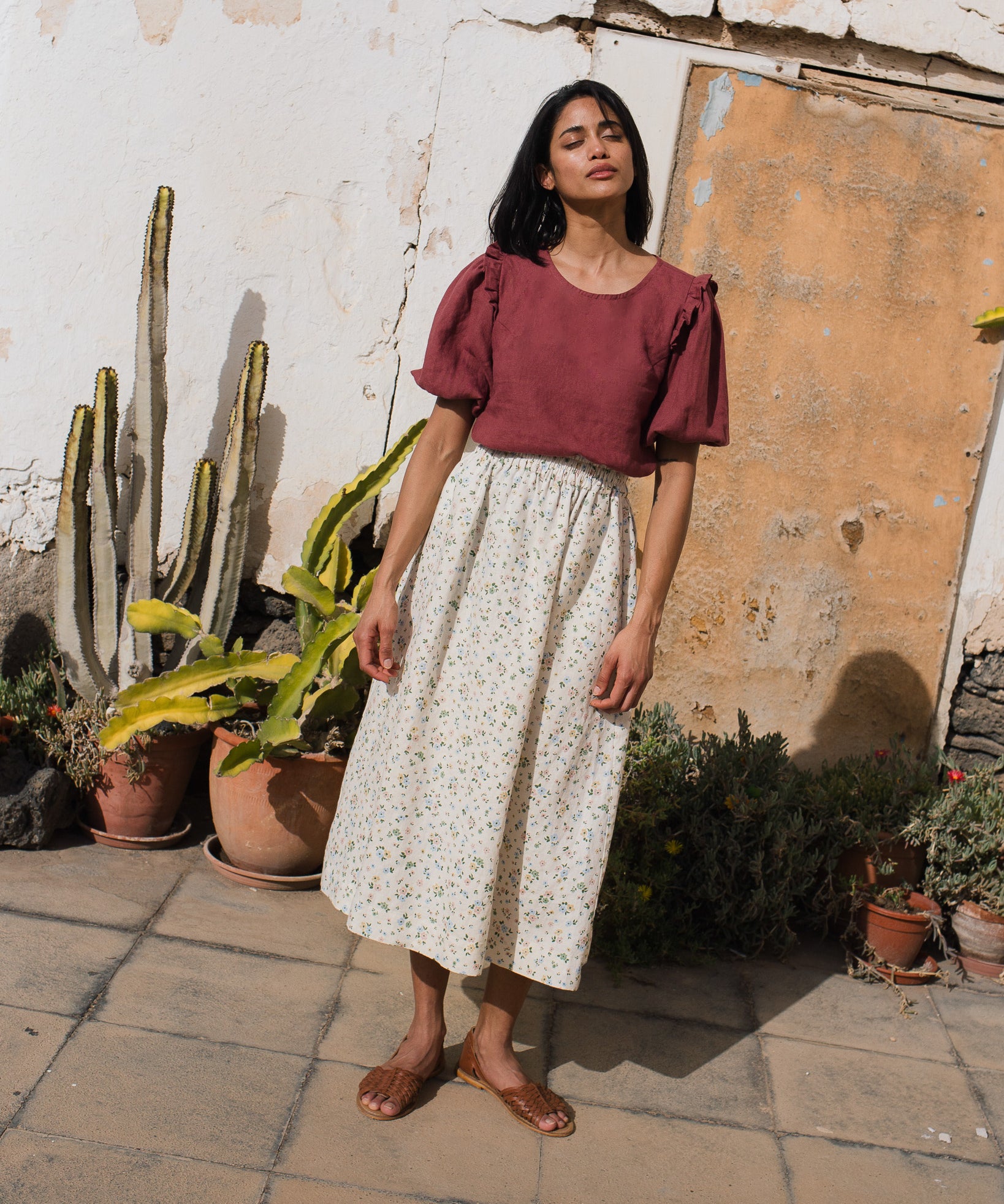 SION gathered linen skirt - notPERFECTLINEN