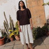 CARMEL puff sleeve linen top - notperfectlinen