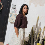CARMEL puff sleeve linen top - notperfectlinen