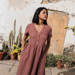 SYMI V-neck linen dress - notPERFECTLINEN