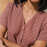 SYMI V-neck linen dress - notPERFECTLINEN