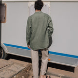 R: Men’s long sleeve linen shirt MONTREAL (Size: S; Color: Cream)