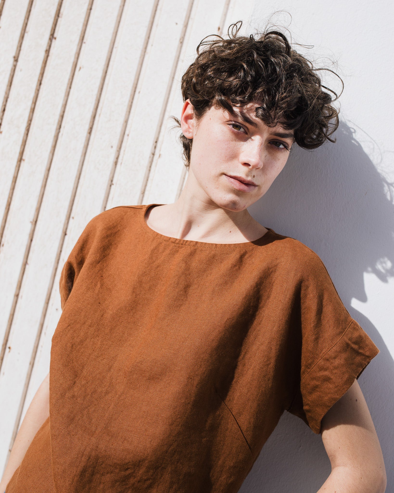 GORDES boxy linen top - notperfectlinen