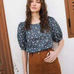 CARMEL puff sleeve linen top - notperfectlinen