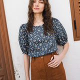 CARMEL puff sleeve linen top - notperfectlinen