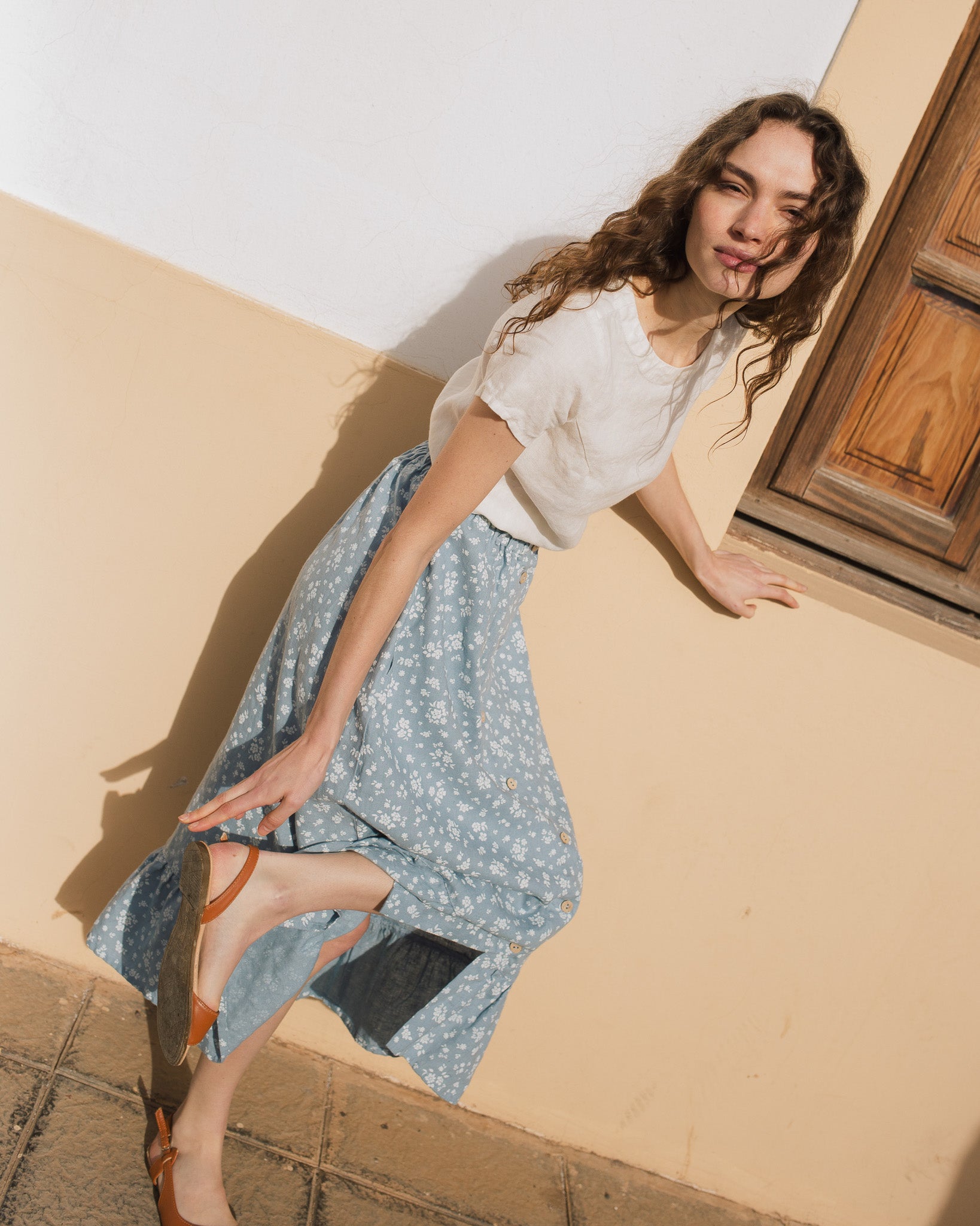 HAMBURG fitted linen top - notperfectlinen