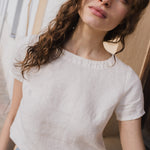 HAMBURG fitted linen top - notperfectlinen