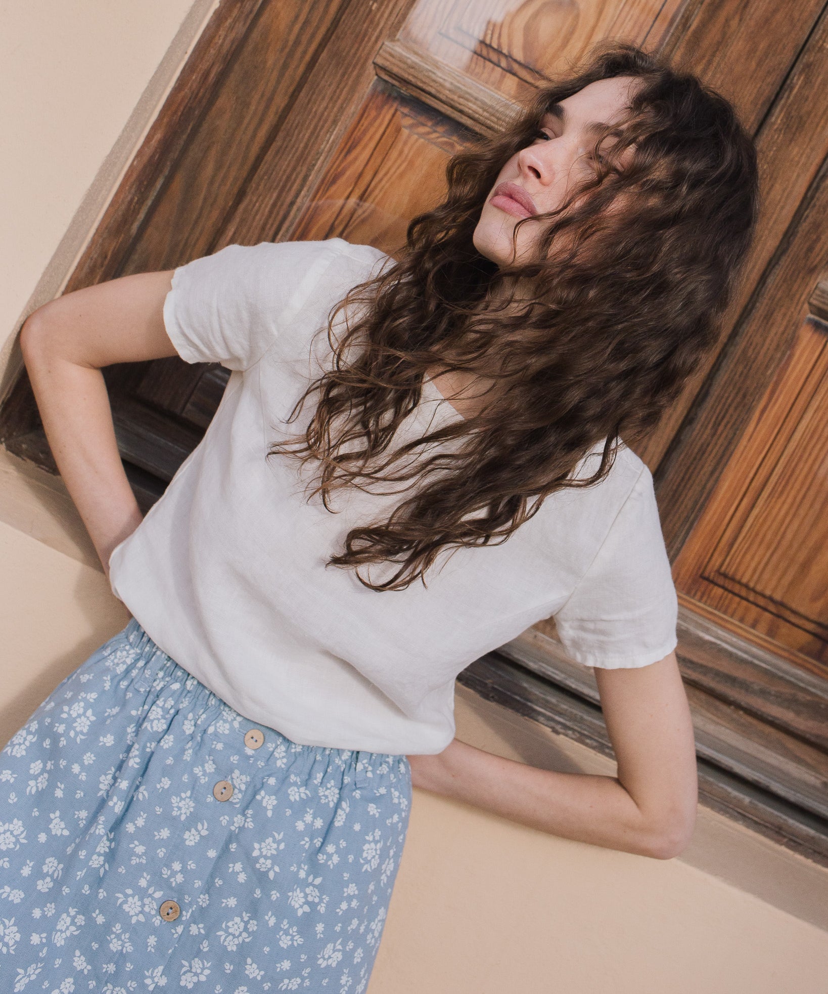 HAMBURG fitted linen top - notperfectlinen