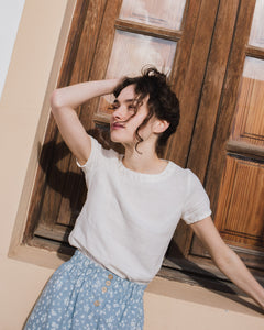 HAMBURG fitted linen top - notperfectlinen