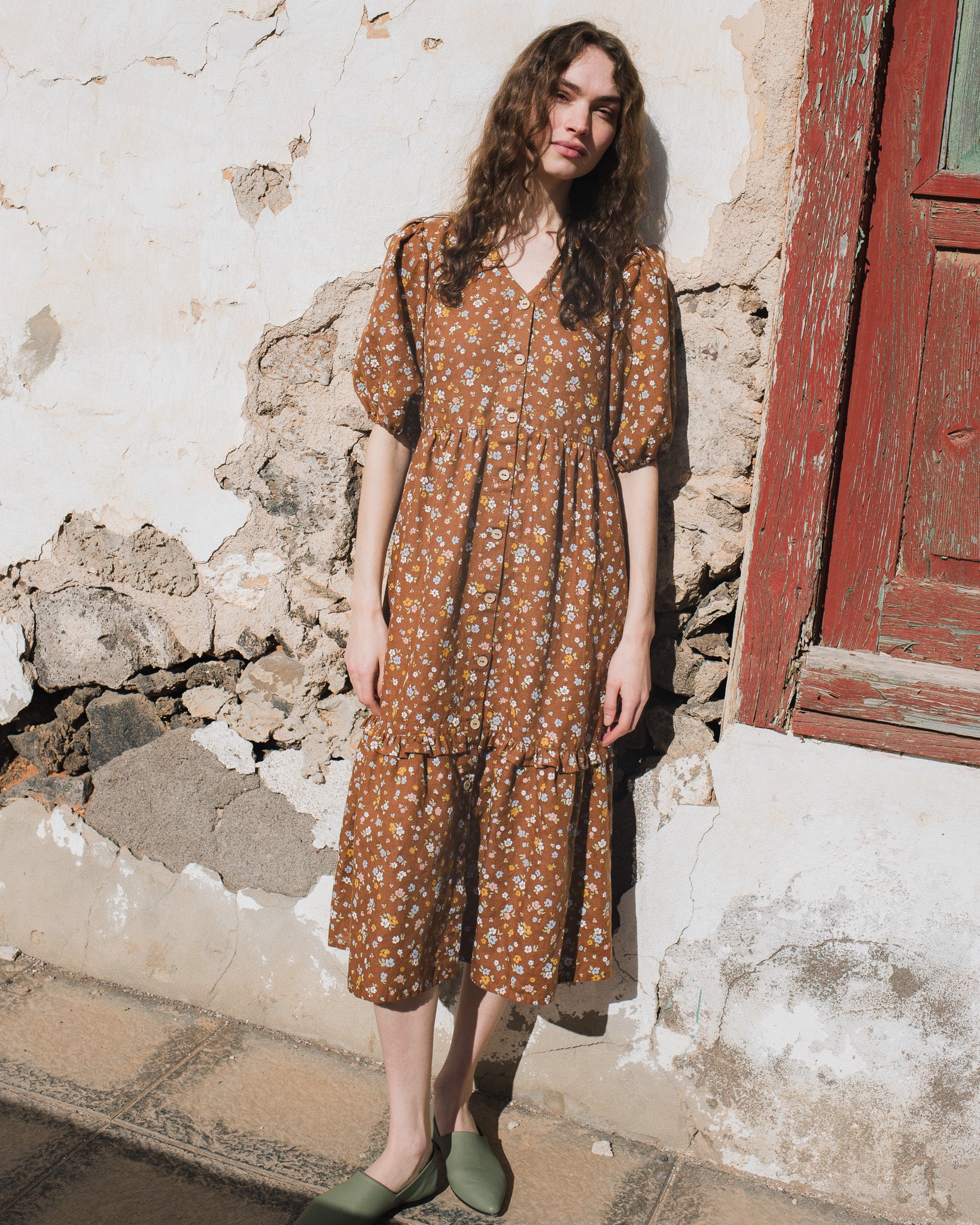 ELYSIAN V-neck linen dress - notperfectlinen