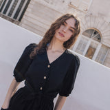 ELLA knot front button shirt linen - notperfectlinen