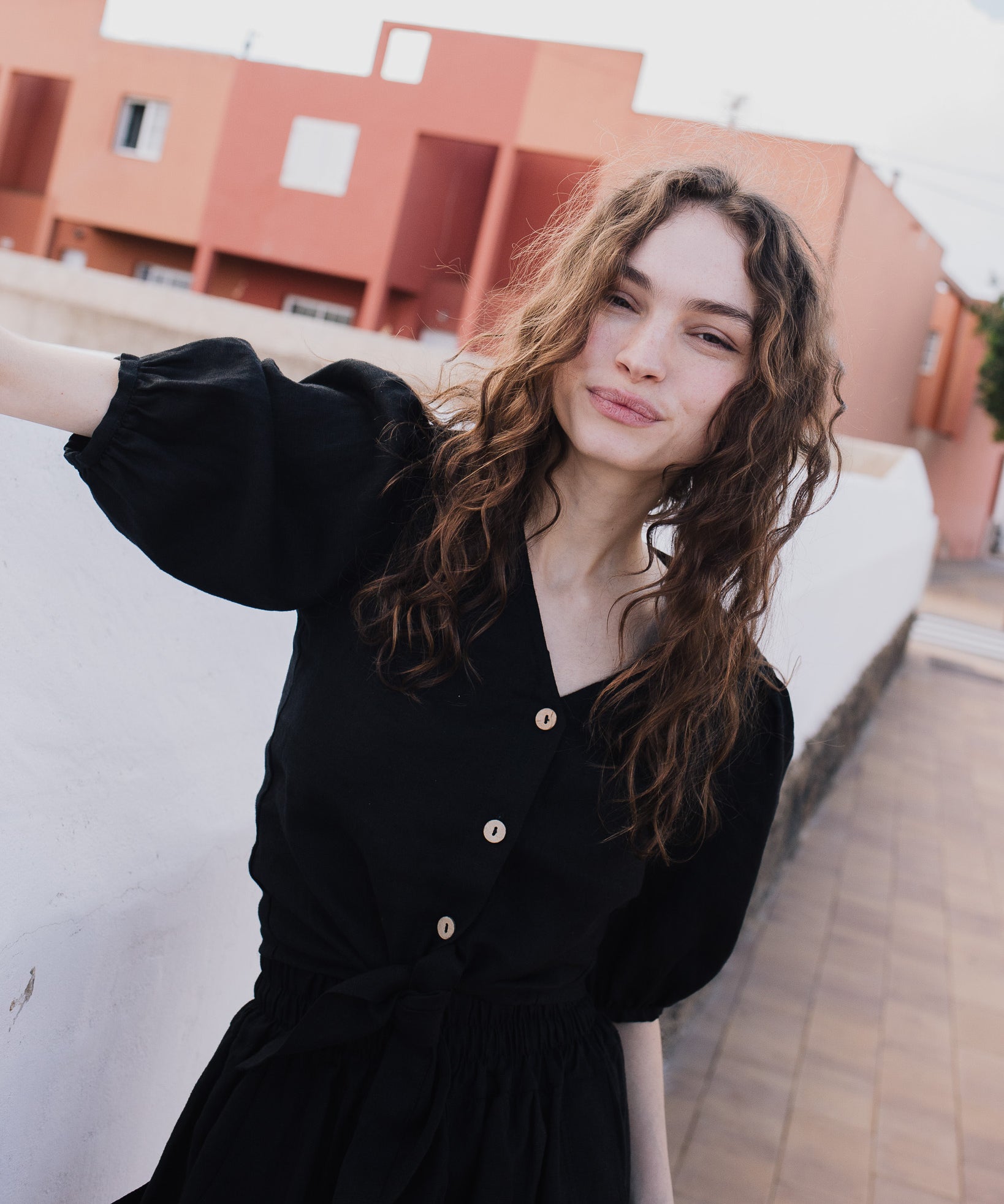 ELLA knot front button shirt linen - notperfectlinen